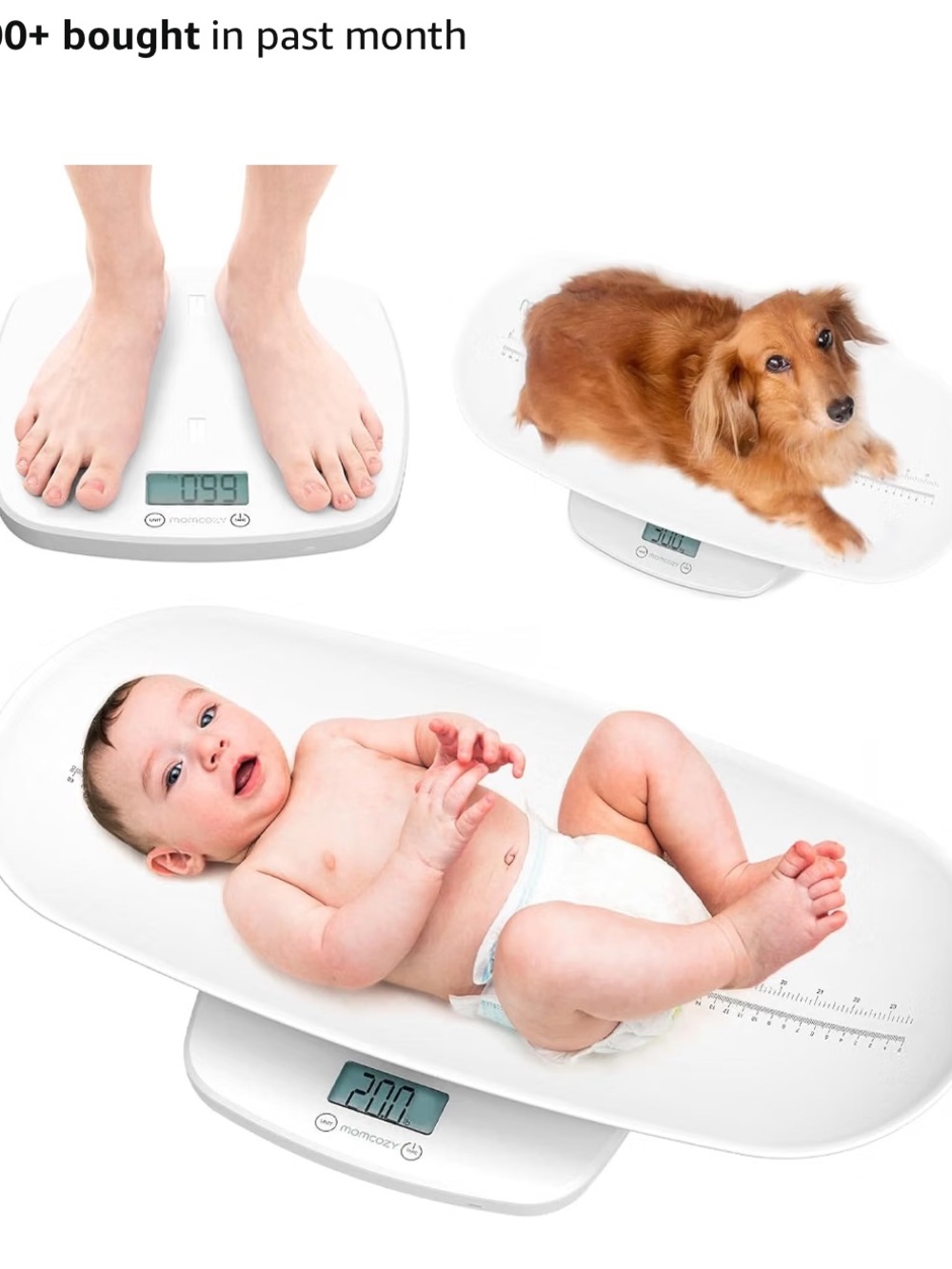 Momcozy  White Digital Baby & Pet Scale with Removable Tray